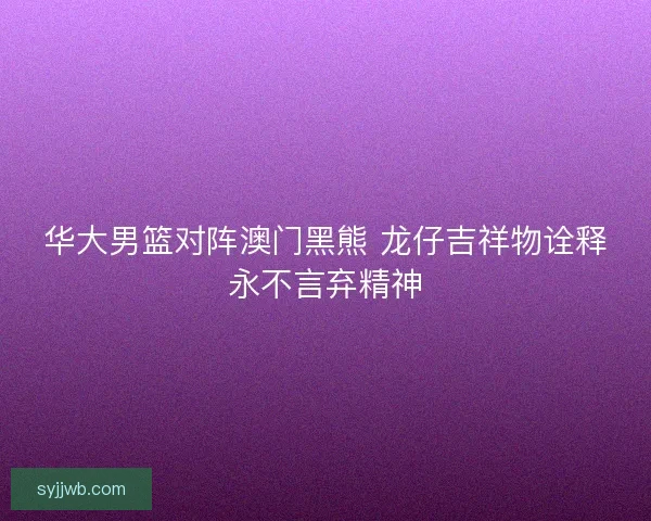 华大男篮对阵澳门黑熊 龙仔吉祥物诠释永不言弃精神 华大男篮对阵澳门黑熊 龙仔吉祥物诠释永不言弃精神